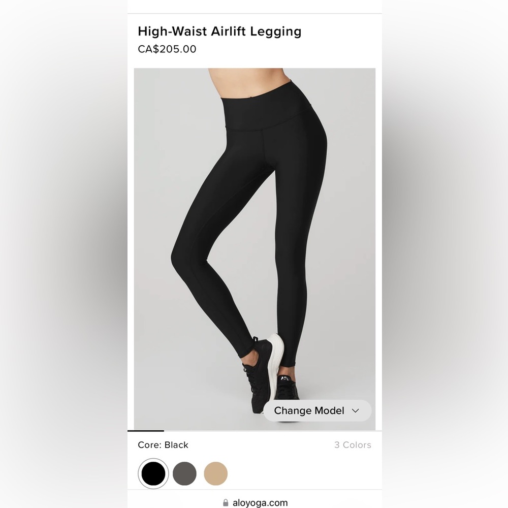All Yoga high waist airlift legging -black medium